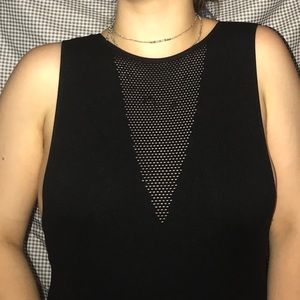 Bodysuit with Mesh Cut Out
